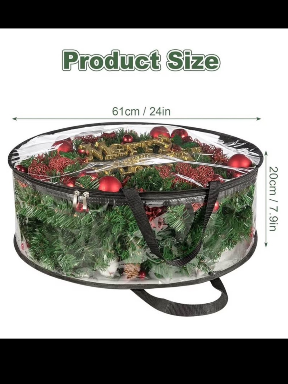⭐️2/$10 or 3/$15 - Clear Round Wreath Storage Bag with Handles